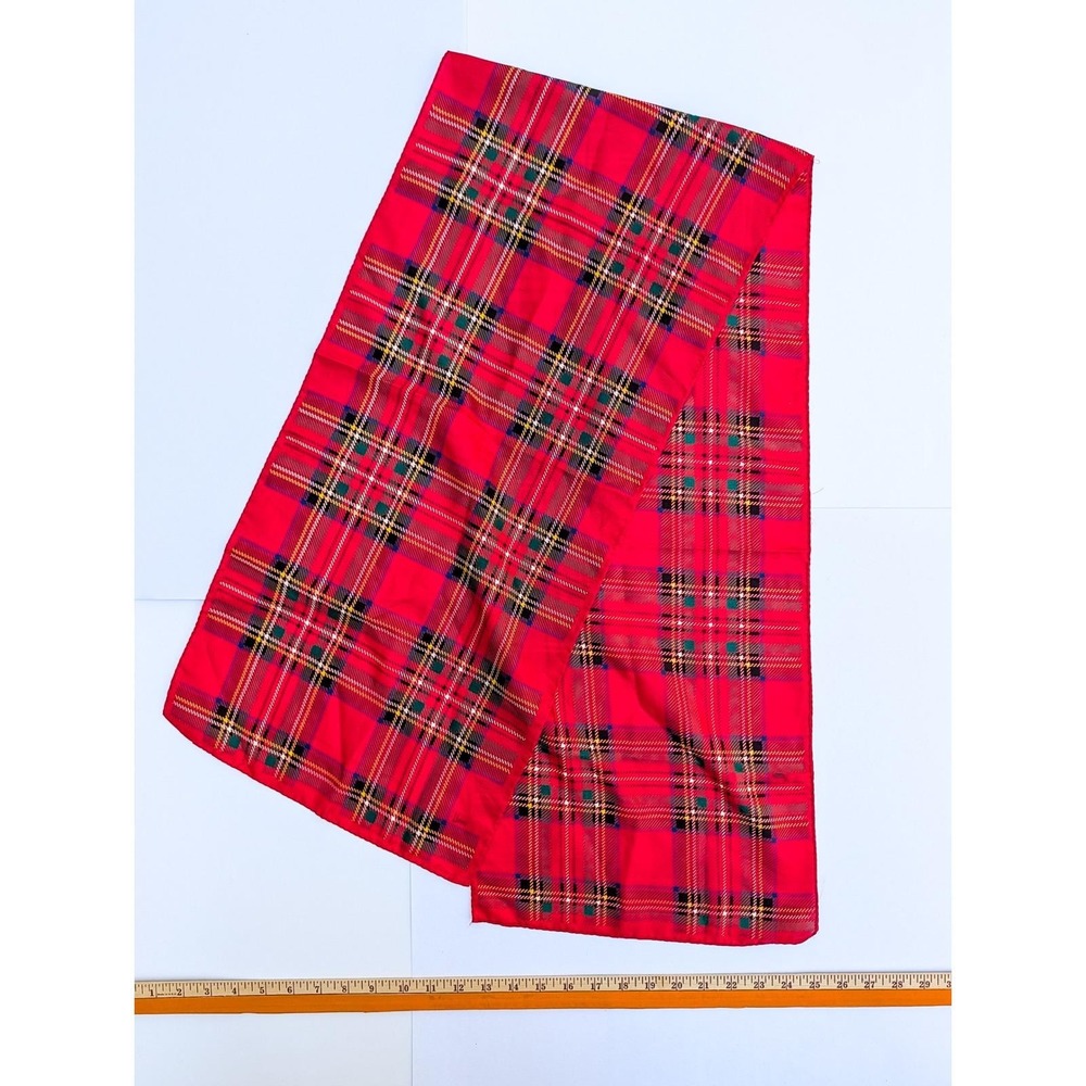 Honey Vintage Silk Scarf Royal Stewart Tartan Red Plaid Made in Italy